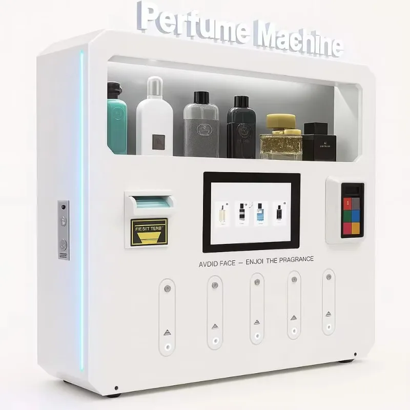 Customized Commercial Grade Automatic Low Price Wall-mounted Perfume Vending Machine LED Lights Fragrance Dispenser