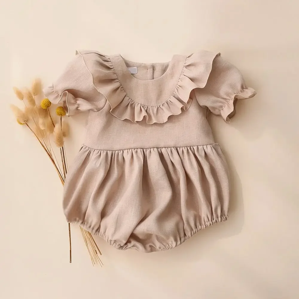 

Summer Infant Baby Girl Romper Ruffles Short Sleeve Newborn Baby Girl Clothes