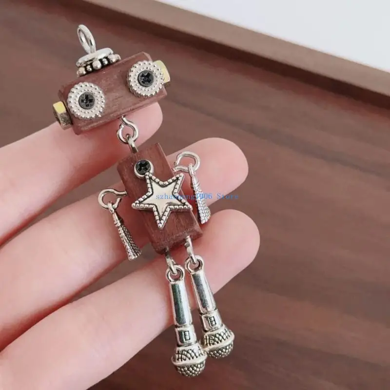 

85LF Personalize Robot Necklace Adjustable Chokers Unisex Clavicle Chain Jewelry