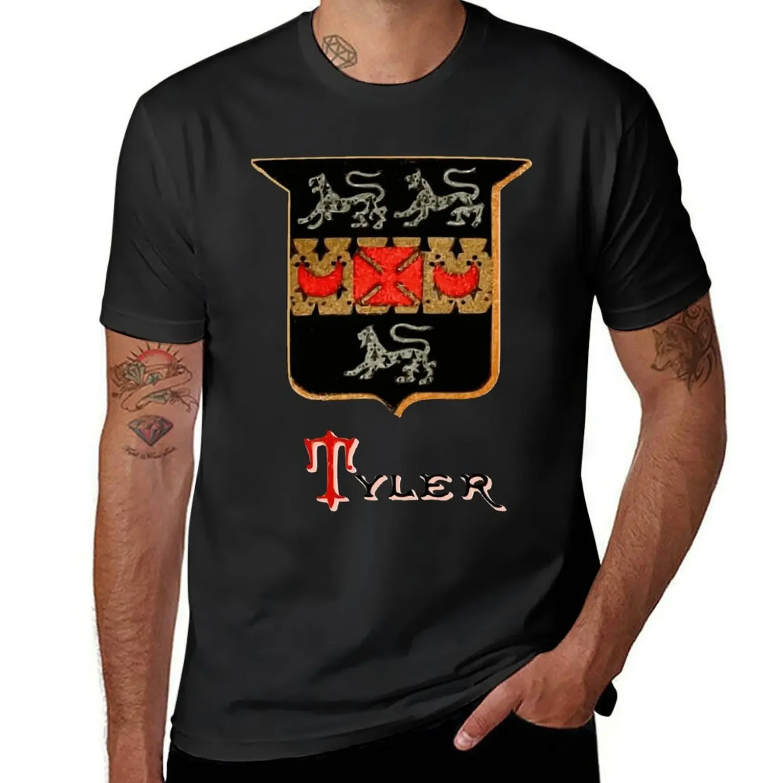 

Tyler Family Coat of Arms T-Shirt shirts graphic graphic tee shirt cute clothes T-shirts for men cotton