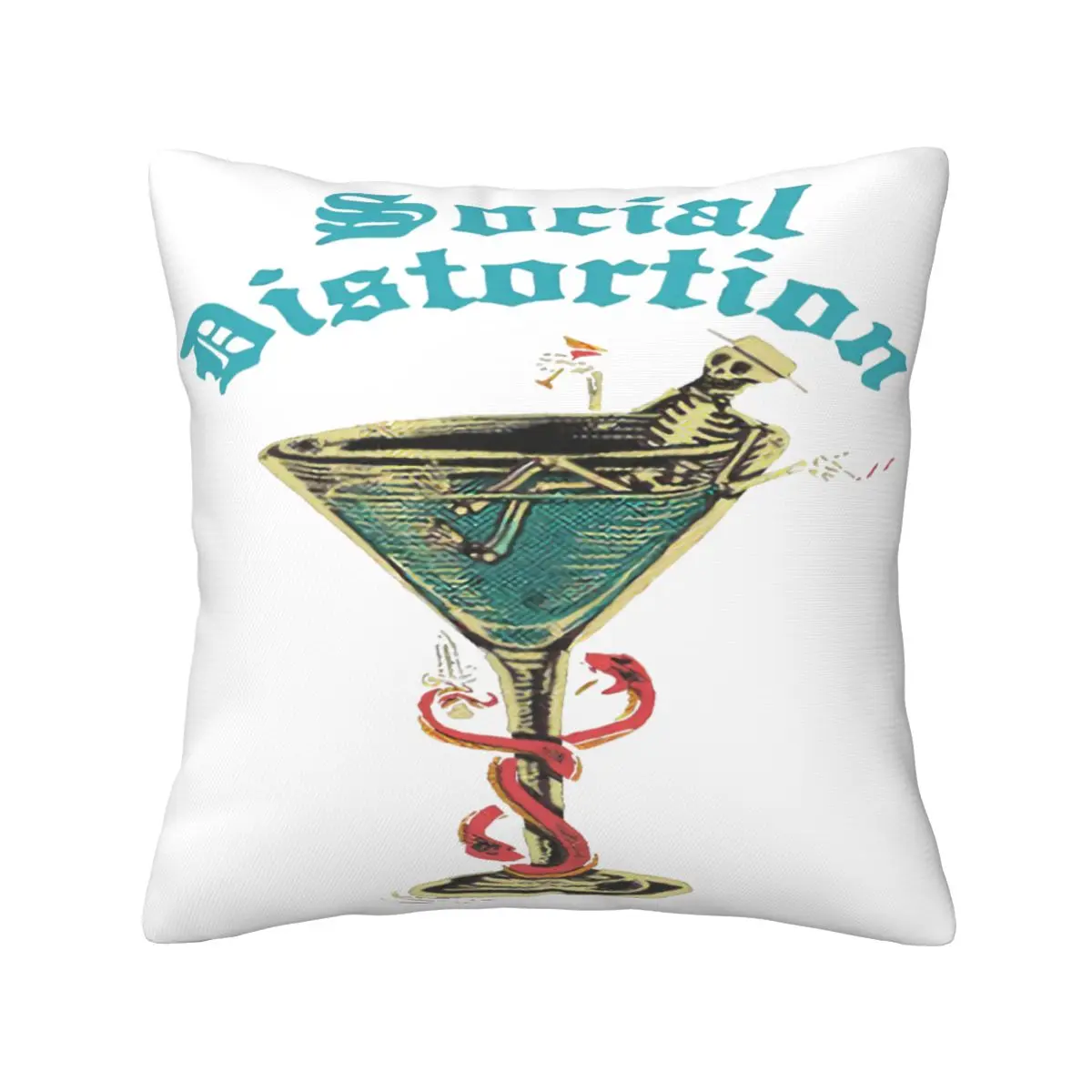 Social Distortion Skeleton Grose Cushion Pillow Cover Cushion Cover Bedroom Anime Pillow Pillow Decoration Home Customizable