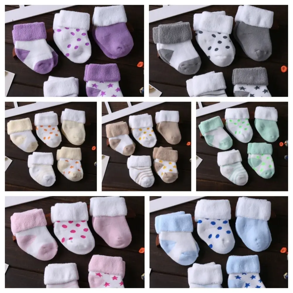 Korean Style Thicken Baby Socks Autumn&Winter Star Pattern Home Sleep Socks Soft Cute Newborn Baby Socks Warm Baby Hosiery