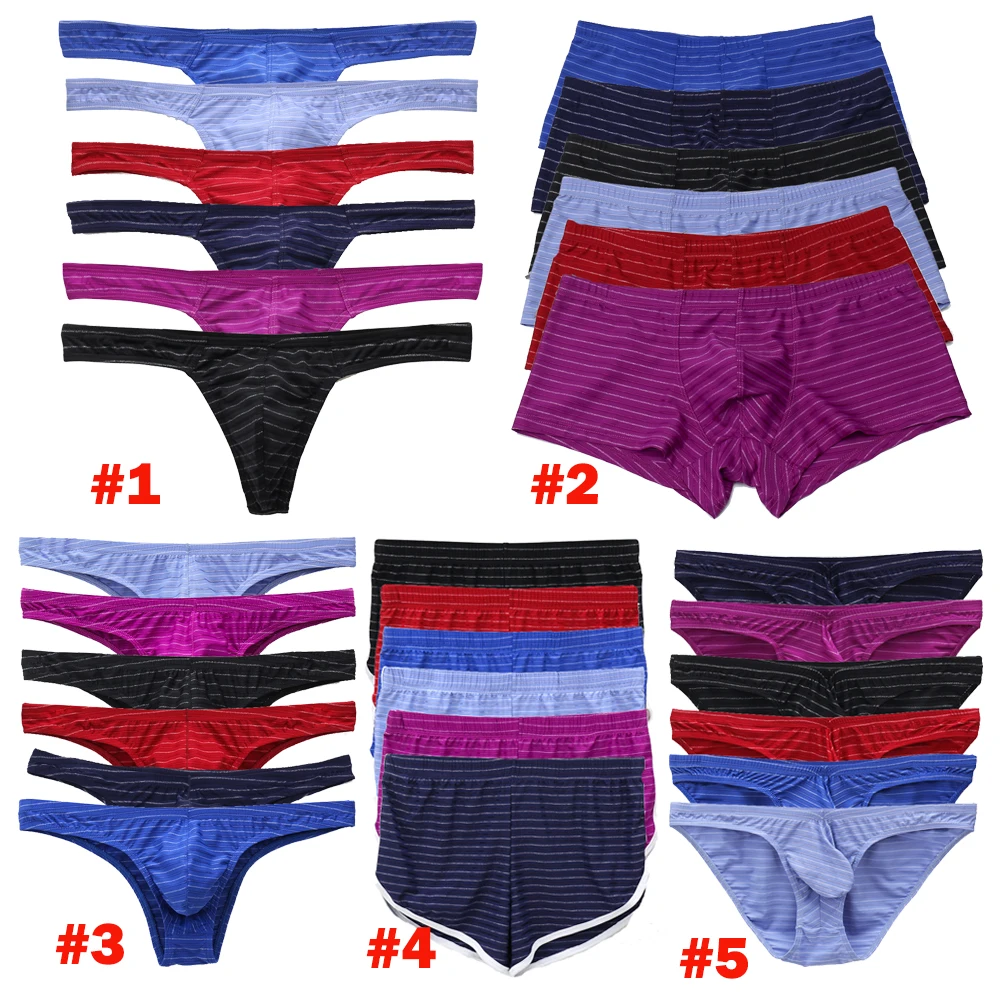 

6PCS Mens Underwear Sexy Briefs Thongs Bulge Pouch Bikini Hombre Jockstrap Underpants Cuecas Breathable Man Shorts Male Panties