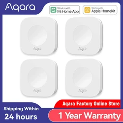 Aqara-miniinterruptor inalámbrico inteligente, dispositivo con conexión remota Zigbee, botón de Control de una tecla, seguridad para el hogar, Mihome Homekit