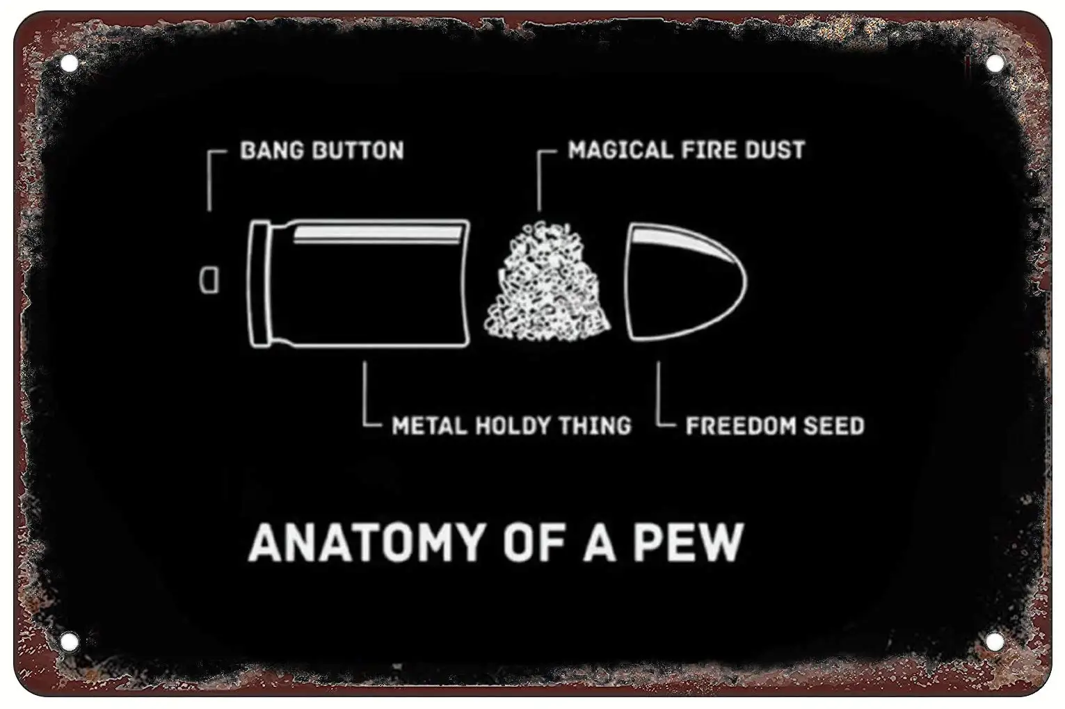 مضحك ريترو تين تسجيل تشريح بيو بيوير الذخيرة بندقية تعديل ميمي للمنزل الحانات المطاعم المقاهي غرفة نوم غرفة المعيشة جدار الفن #1