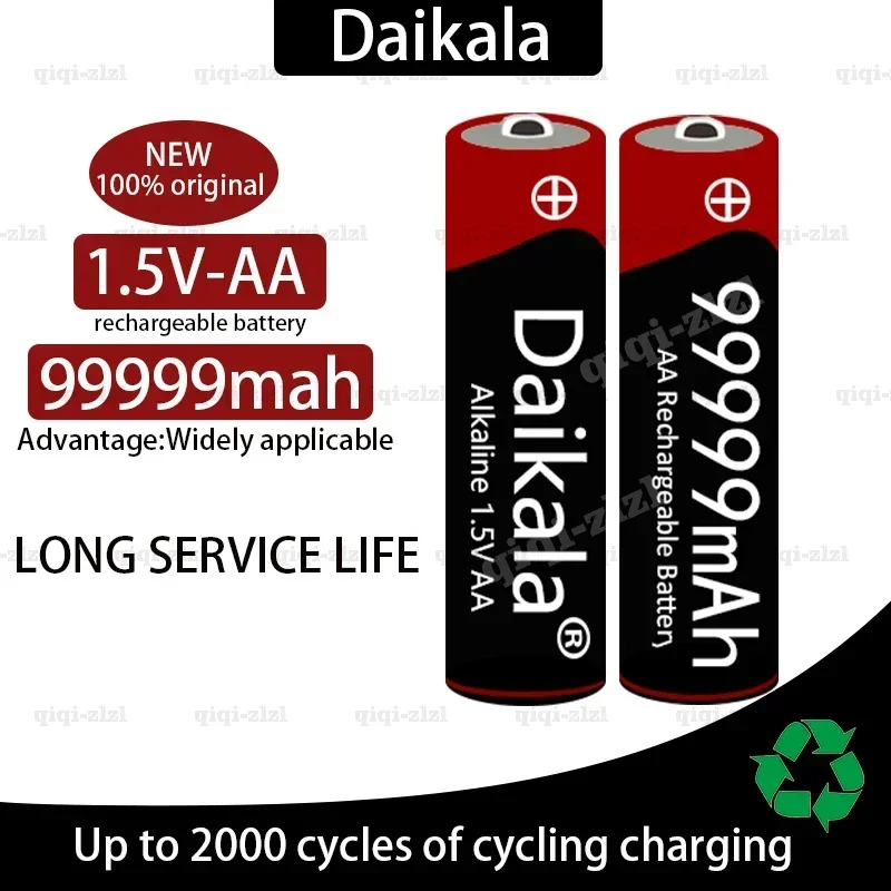 2024 New AA Battery 99999 MAh 1.5V Rechargeable Battery AA for Flashlights, Toys, Mice, Microphones, Etc.+Free Shipping