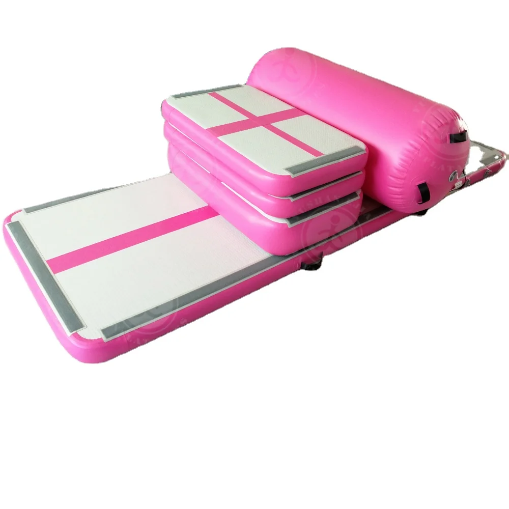 Educational Pink Roll Gymnast Crash Cheap Baby Gym Play Mat Inflatable Air Track Floor Gymnastics Mat Gym Mats