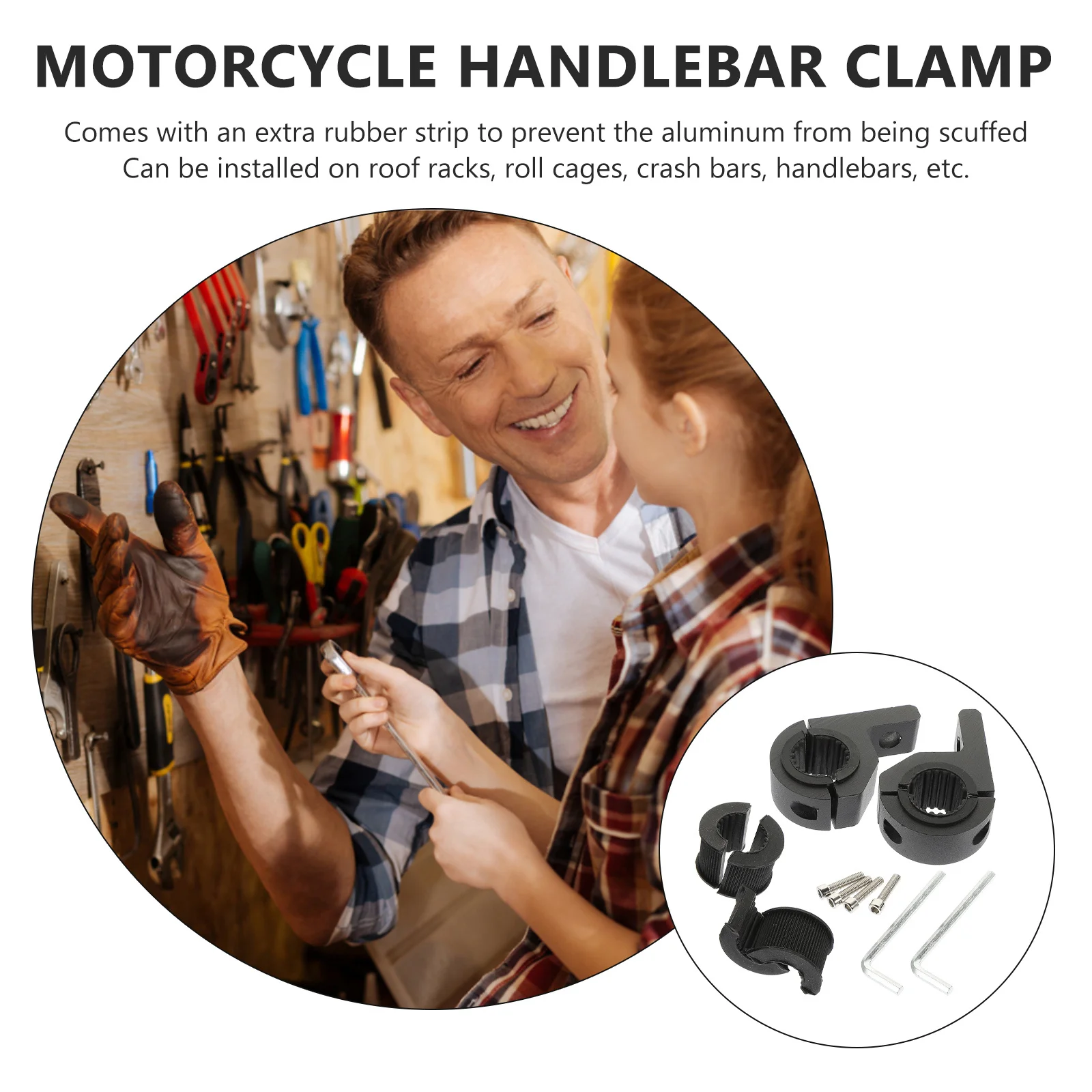 

1 Set Motorcycle Handlebar Clamp Driving Fog Light Mount Motorbike Turn Signal Bracket Strong Durable Corrosion Resistant Tube