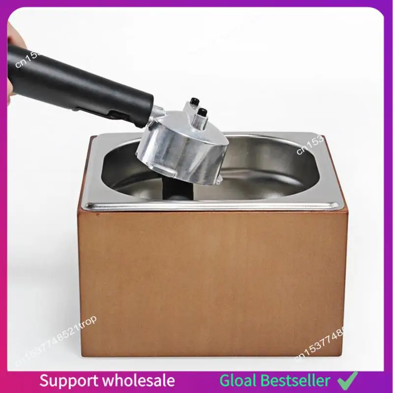 

A38M Coffee Knock Box Stainless Steel Wood Coffee Grounds Container Box Barista Coffee Residue Bucket Grind Waste Bin