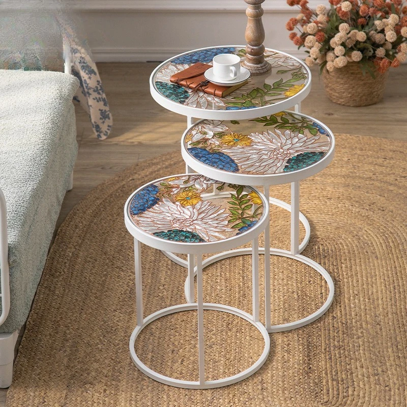 Small apartment three-piece sofa side table, simple and atmospheric coffee table