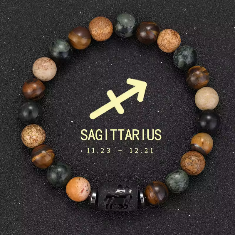 12 Zodiac Bracelets Natural Stone Cancer Virgo Leo Libra Bracelet Couples Friendship Gifts Bracelets jewelry pulsera hombre - Image 27