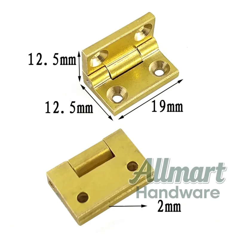 10 pieces of mini brass hinges 19 * 12.5mm 4-hole gun tail hinge 90 degree position wooden wine cabinet accessories