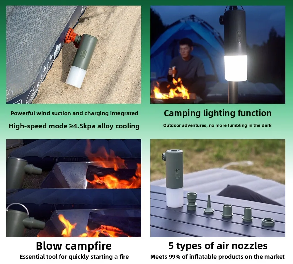 Wireless Air Pump Certification Universal Mini Outdoor Portable Camping Light Rechargeable Home Lighting