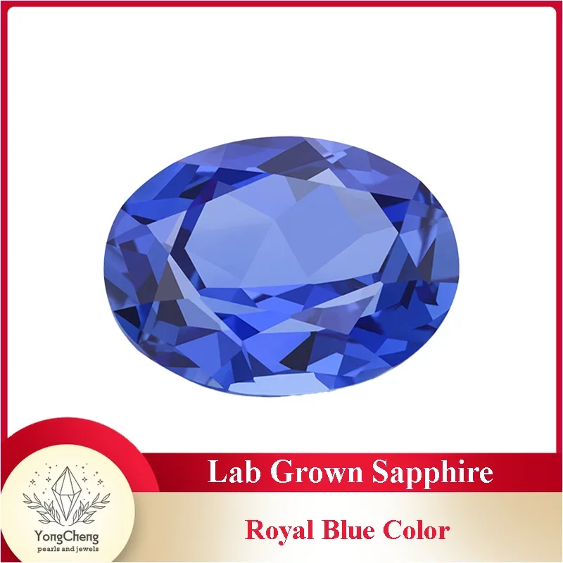 

Lab Grown Sapphire Oval Shape Royal Blue Color Quality Pendant Gemstones for Charms Jewelry Making Selectable AGL Certificate