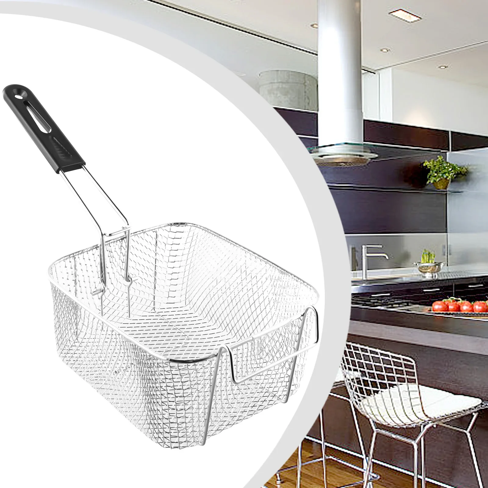 Mini French Fries Basket Portable Stainless Steel Chips Frying Basket Strainer Fryer Kitchen Cooking SChef SBasket Colander Tool