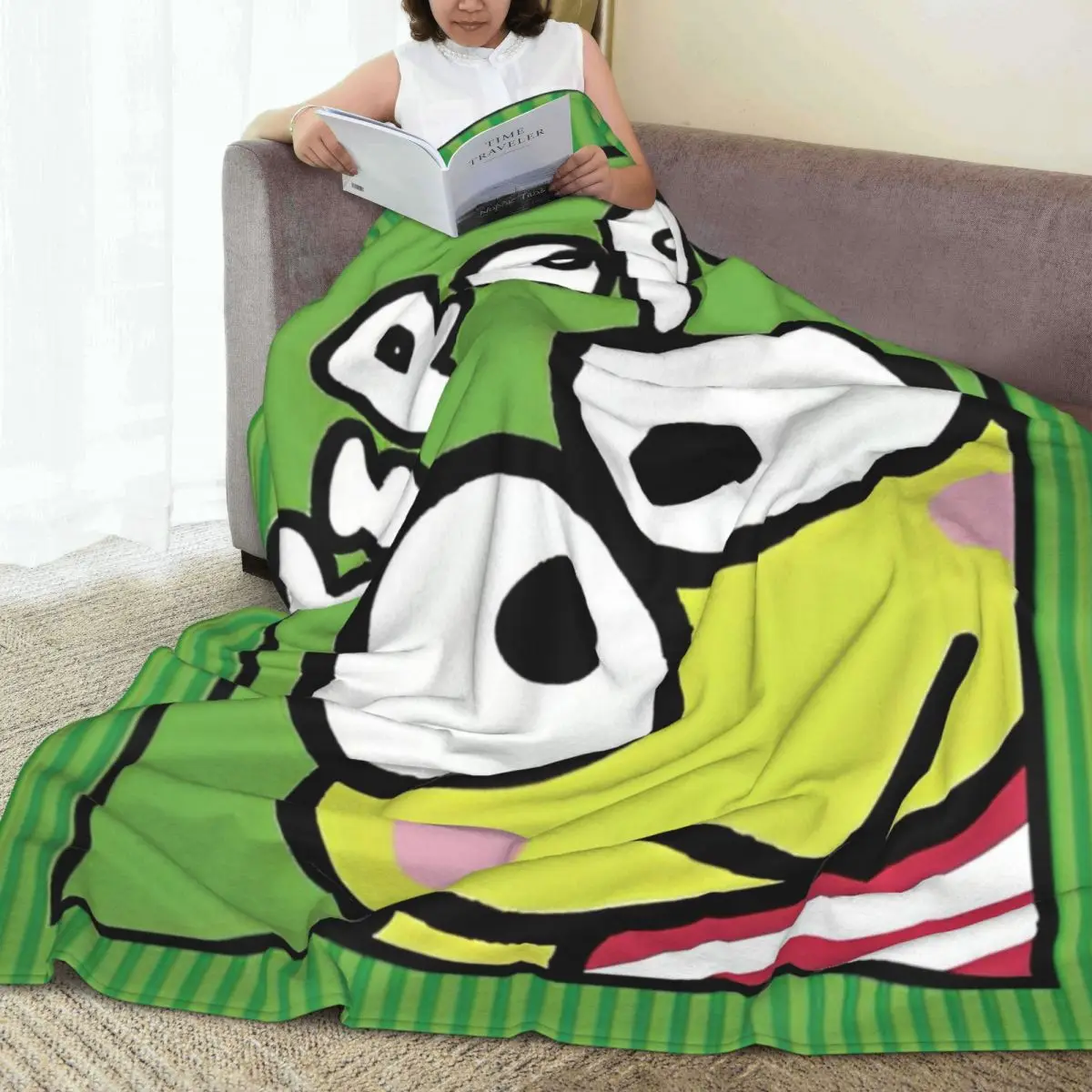 Funny Keroppi Blanket Quality Warm Soft Throw Blanket Autumn Camping Home Decor Pattern Bedspread