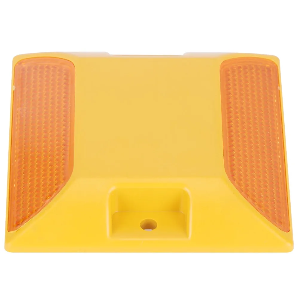 10PCS Durable Double Yellow Road Reflectors Plasticl Reflective Driveway Markers Universal Compact Stud Markers