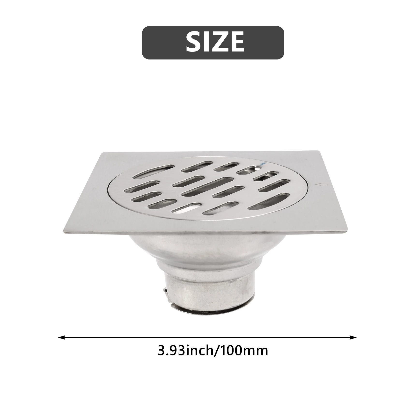 ABUH-Thick Stainless Steel Anti-Odor Square Floor Drain Waste Drain Cover Hotel Bathroom Shower Drain 100X100mm