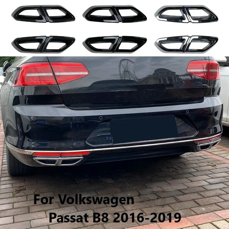 

Car Tail Throat Frame Trim Sticker for Volkswagen Passat B8 2016-2019 with Four Exhaust Pipe Tuning Aftermarket Car Accessories