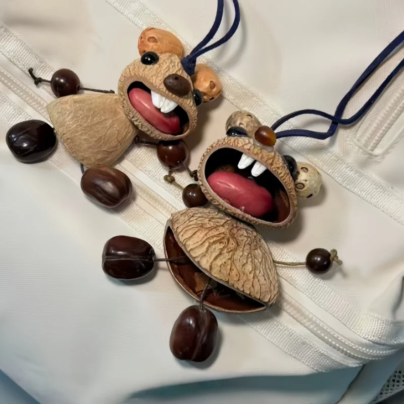 Shell Mini Dolls & Charms - Mouse, Frog, Big-Eyed Frog Styles, Ugly-Cute Funny Figurines for Backpack & Holiday Gifts