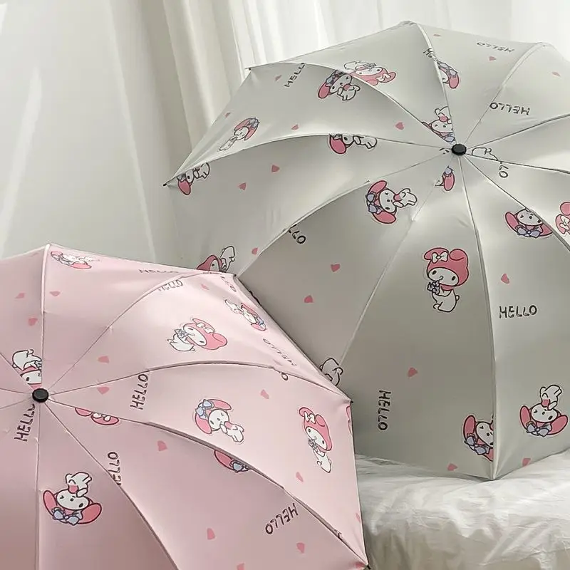 

Cinnamoroll Kuromi Anime Kawaii Sanrio Folding Sunshade Umbrella Cute Cartoon My Melody Rain Umbrella Lovely Gifts for Girls