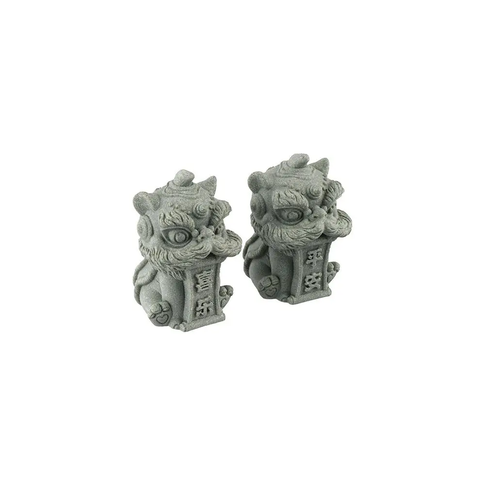 Cute Artwork Awakening Lion Ornament 3D Artificial Stone Chinese Stone Lion Ornament Handmade Safe Lion Mascot Statue Tabletop