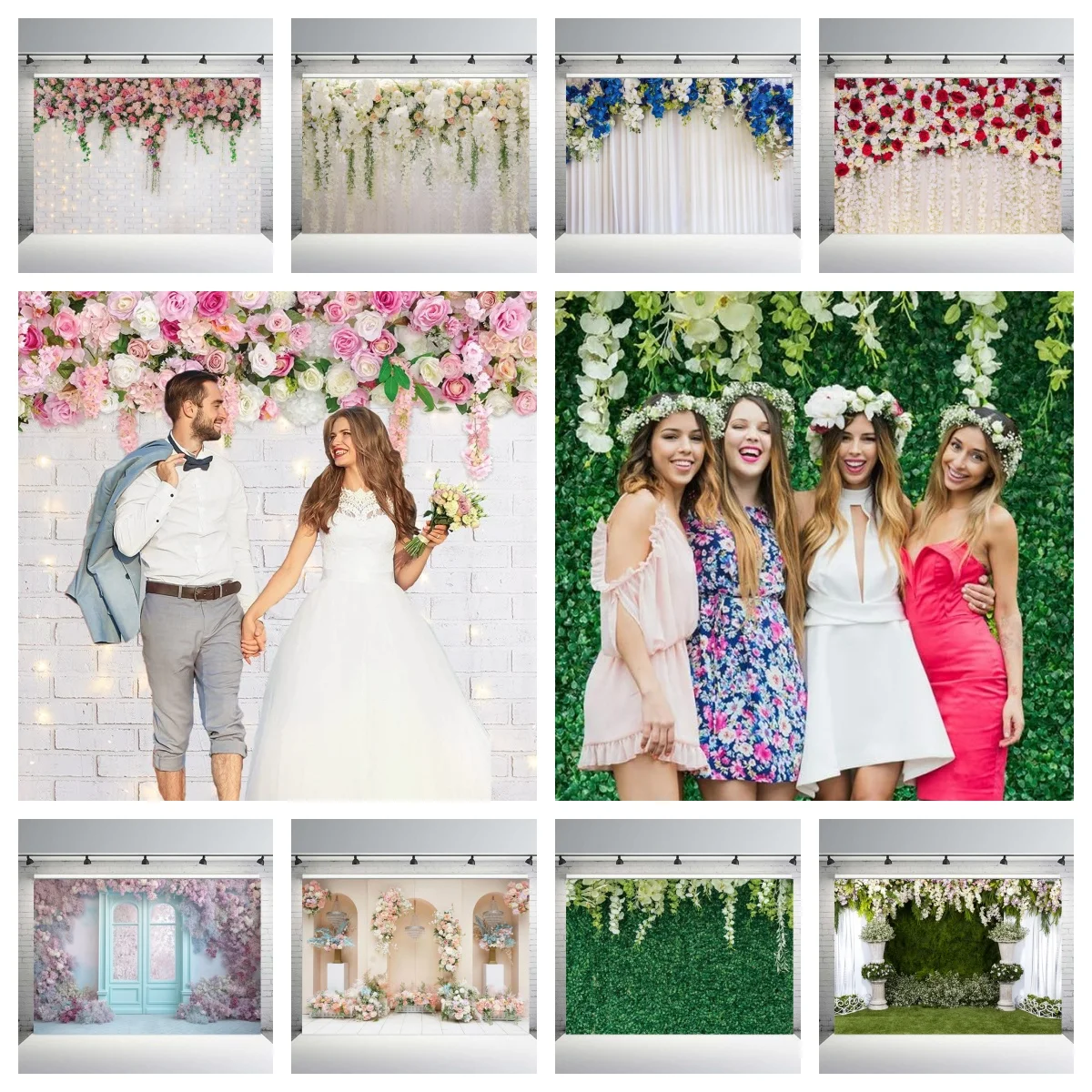 웨딩 꽃 커튼 사진 배경막, 포토콜 아기 생일 파티 장식, 사진 배경 사진 스튜디오 포토폰