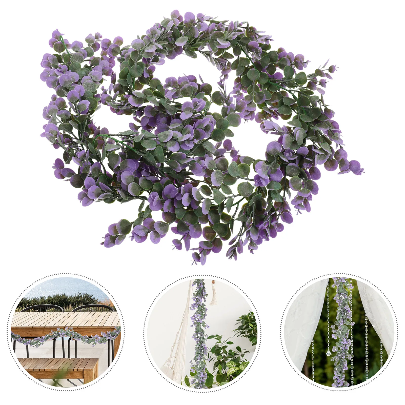 

1pcs Faux Eucalyptus Artificial Hanging Plant For Wedding Home Decor Green Wall Simulation Rattan Adornment Lifelike Fake Vine