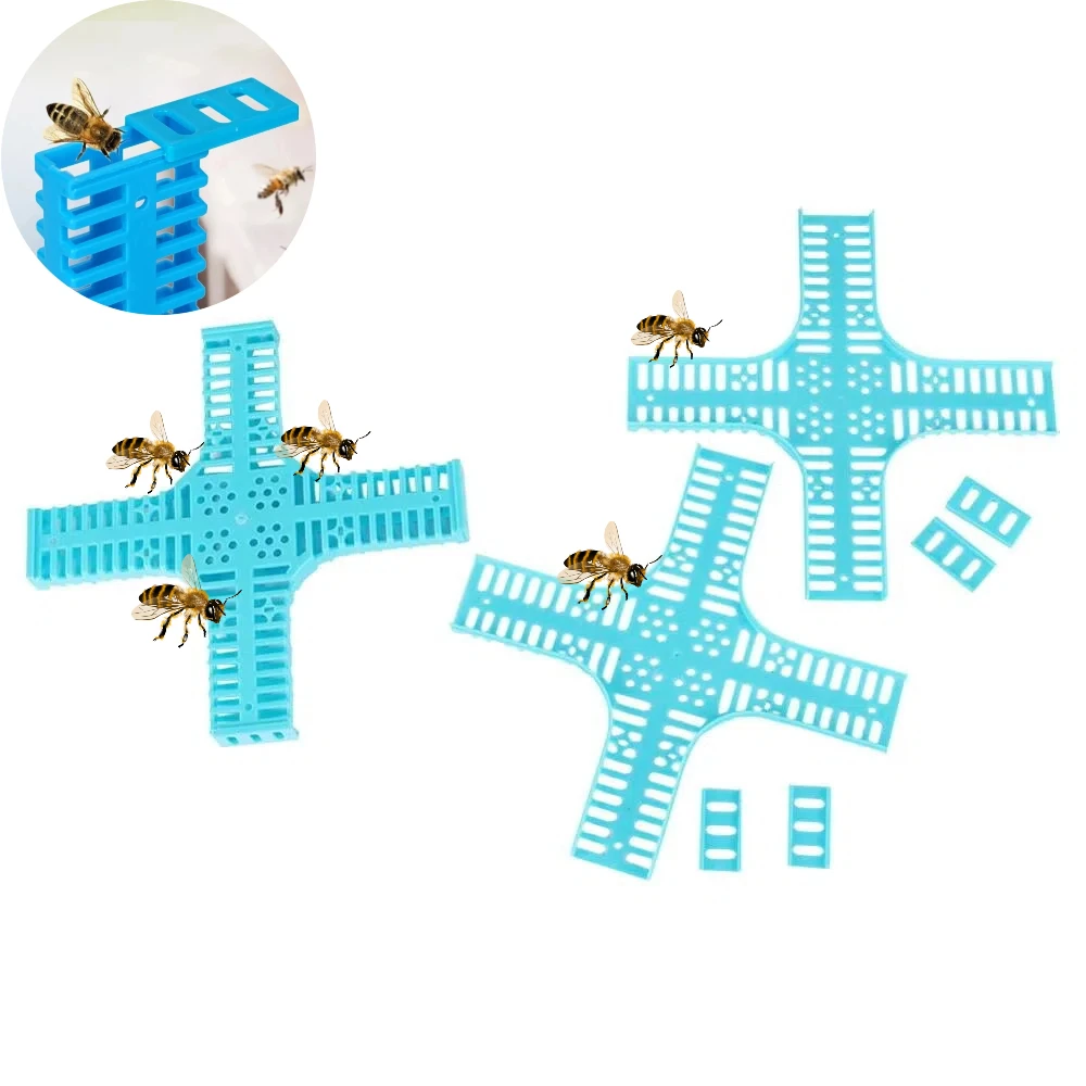 

10/20Pcs Beekeeping Transport Cages Yellow Bees Queen Post Room Cage Plastic Cross King Prisoner Queen Bee Cage Apiculture Tools