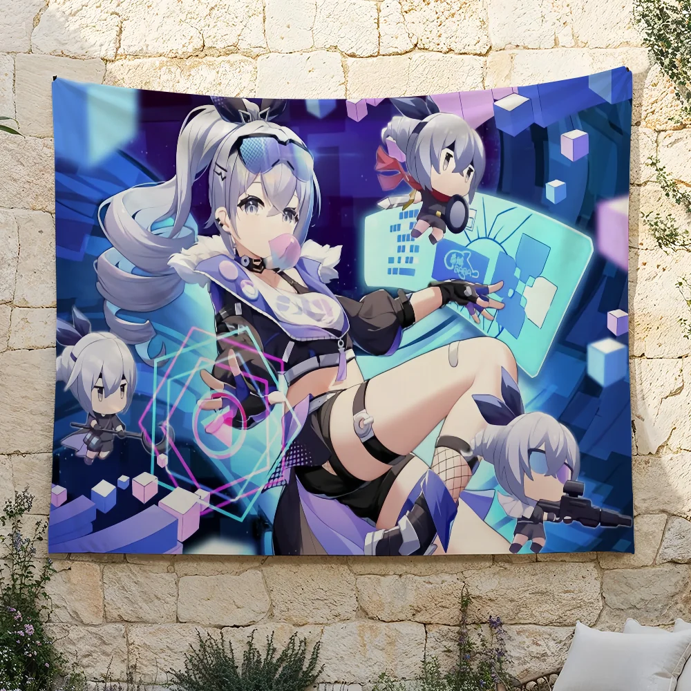 Game Honkai Star Rail Silver Wolf flag For Camping Party Pic