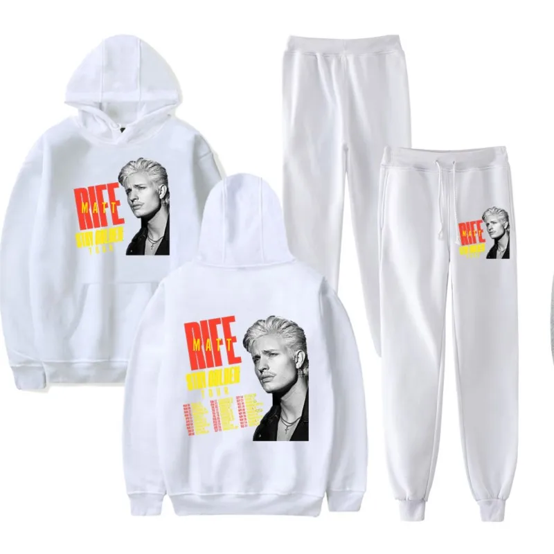 Matt Rife Stay Goladen Tour Hoodies Pants Sets Merch For Men/Women Sweatshirt Pants Two Piece Set Cosplay Hooded Streetwear