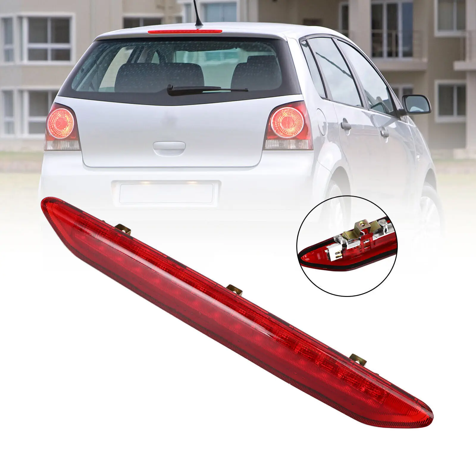 

Third Brake Light High Mounted Stop Lamp Red For VW Polo 9N 2002-2010 T7