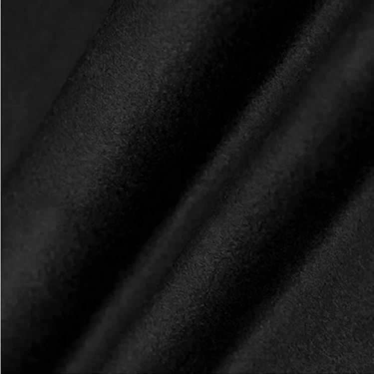 Black wool fabric cashmere fabric 600g/meter middle thickness warm and smooth,WF270