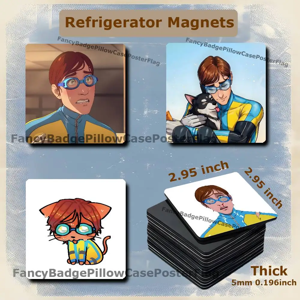 D-Dispatch W-Waterboy Game 75mm Refrigerator Magnet Magnetic Ins Style Home Decoration Gift Personalized Creative Magnetic