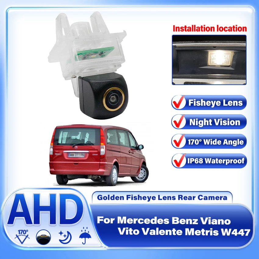 

rear view camera For Mercedes Benz Viano Vito Valente Metris W447 2015~2018 AHD Full HD Night Vision license plate camera