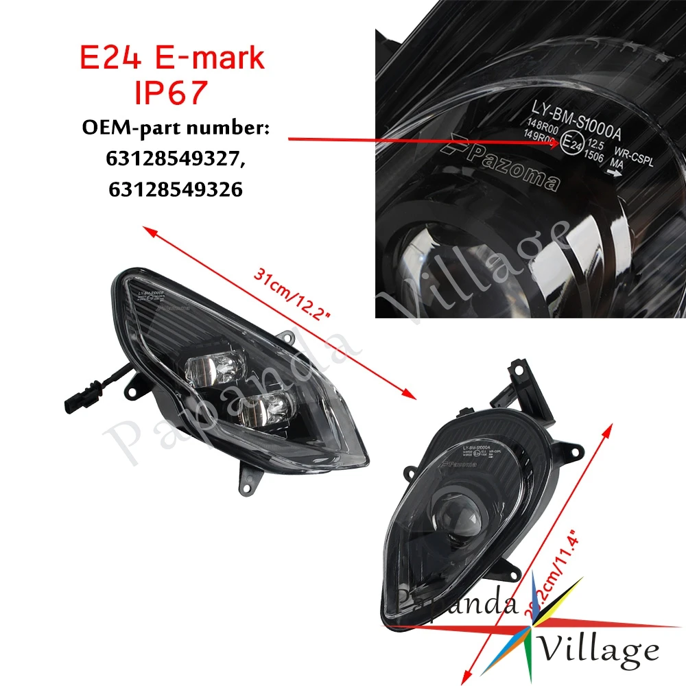Motorcycle Accessories IP67 Headlight Head Lights Kits Clear LED Headlamp Plug&Play Front Lamp For BMW S1000 RR S K46 2015-2018