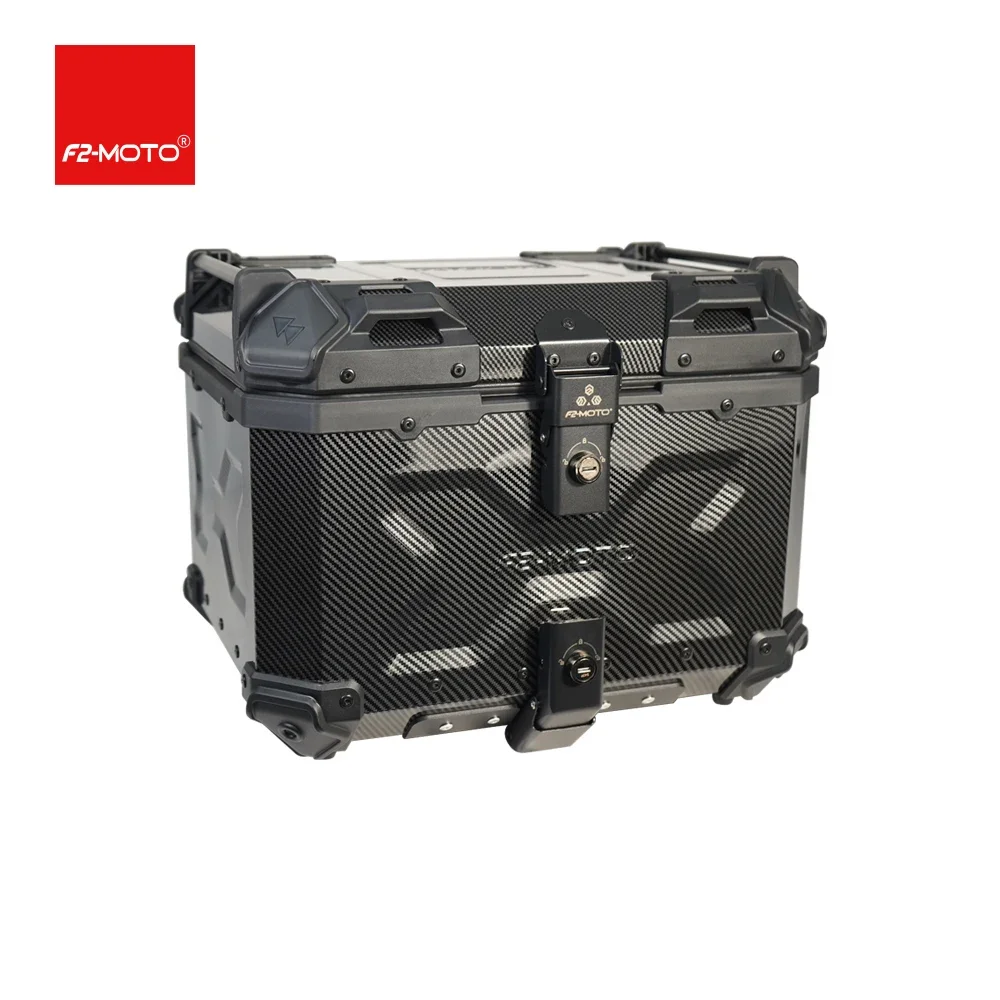 

Factory Hot Selling 45L-3X Carbon Fiber Pattern Water Transfer Motorcycle Tail Box with Black Lock and Handle (Black)