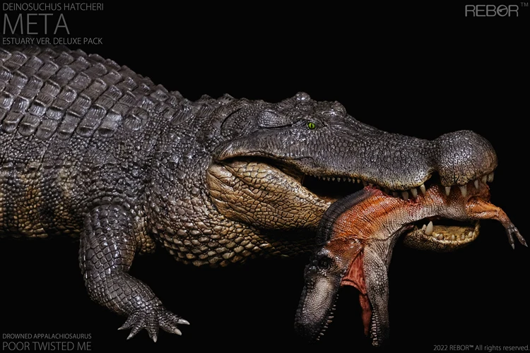 مستنقع Deinosuchus غرقت نموذج الديناصور الأباشيروس ، الإمبالاشيوساصور الإمبراطوري ، في الأوراق المالية ، ريال 1:35 ، 45 سنتيمتر ، حزمة فاخرة