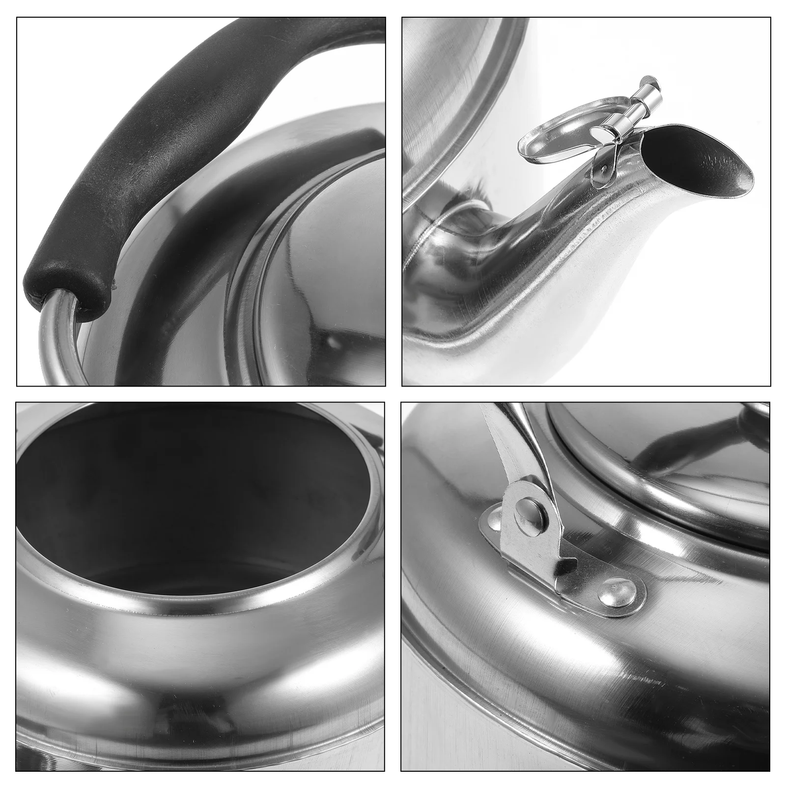 

4L Stainless Steel Sounding Kettle Fast Heating Even Heat Distribution Anti-Scald Handle Large Capacity Teakettle For Home