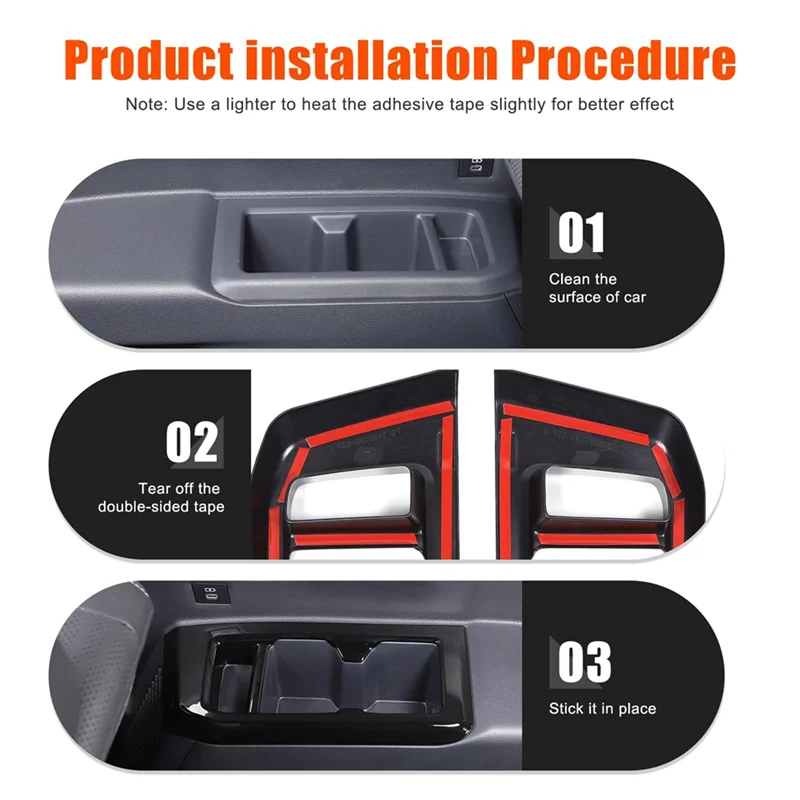 

For Toyota Land Cruiser 250 Prado LC250 2024 Car Rear Door Cup Holder Panel Cover Trim Interior Accessories