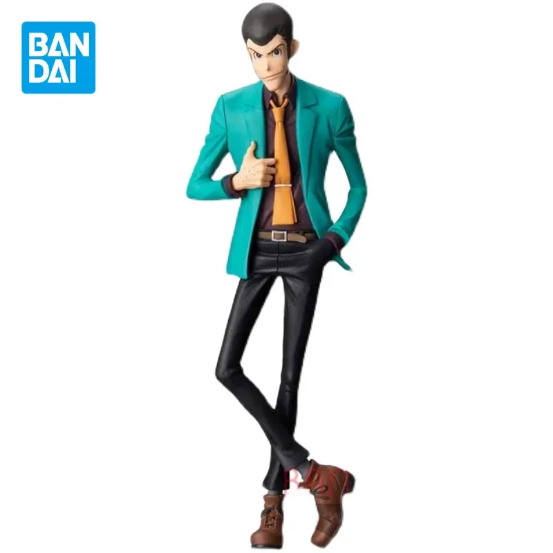 Bandai-figuras de acción de Lupin III para niños, juguetes originales de Anime, modelo coleccionable, traje verde, adornos, muñecas, regalo