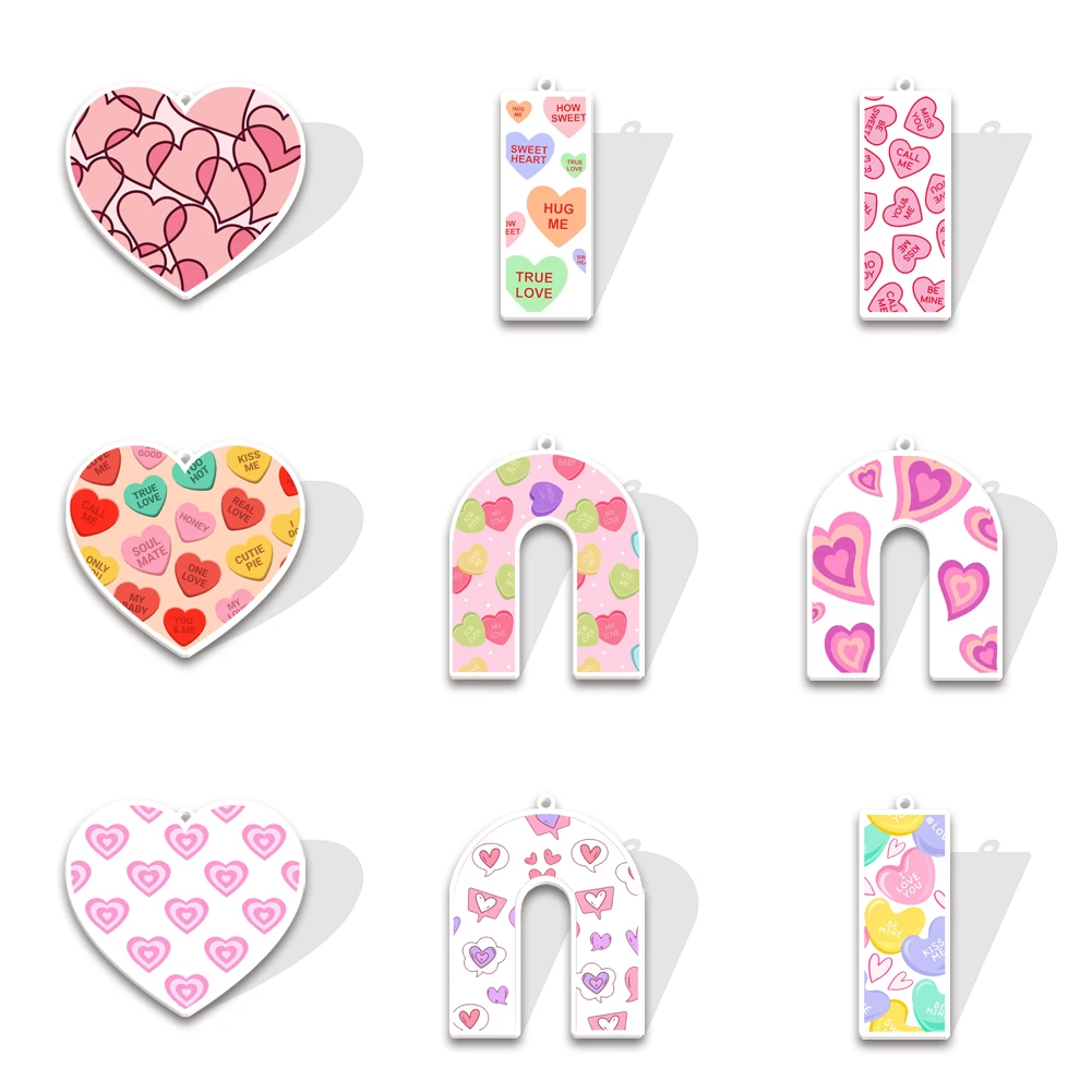 

10 Pcs /Lot Valentines Day Resin With Hole Cabochon Charms For DIY Bows Party Craft Supplies