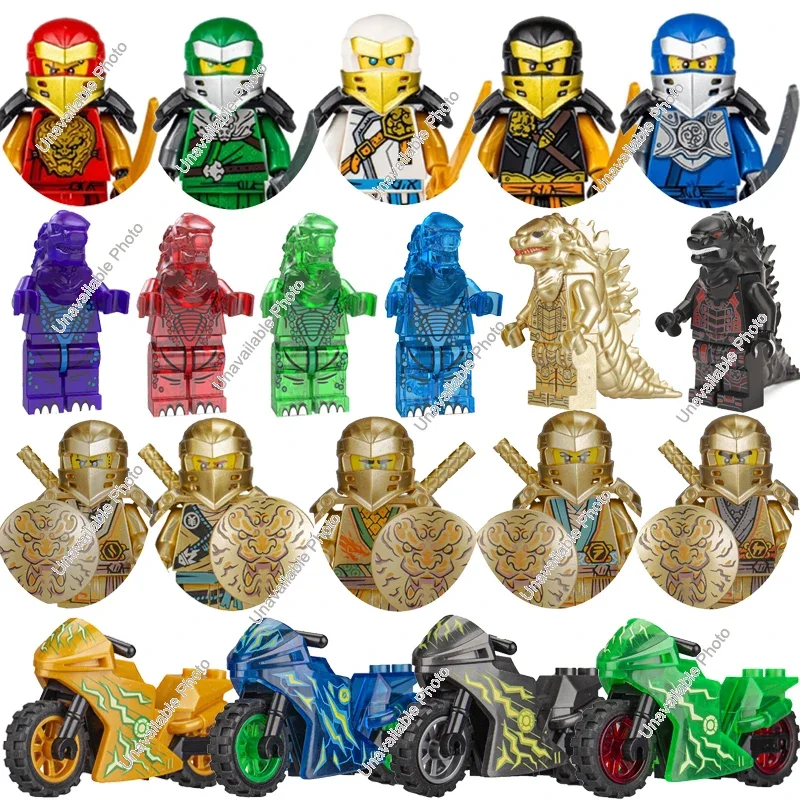 Hot Toys Ninja Mini Figure Building Blocks Toys Jay Zane Kai Nya Wu Garmadon shark man Anime cartoon Action Figure Assembly Toys