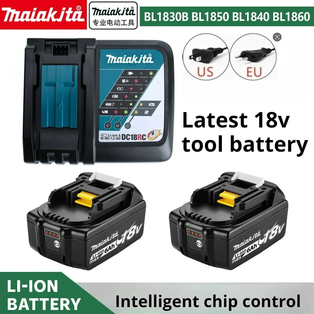 

maiakjta Battery Rechargeable Power Tool Battery 9.0Ah 18V BL1830 BL1850 BL1840 BL1860 BL1815，For Makita LED Lithium-ion Battery