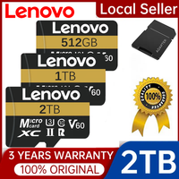 Lenovo High Speed Micro TF SD Card 512GB Memory Card A2 V30 SD Memory Cards 1TB 2TB Mass Capacity Cards for Smartphone/PC/Laptop