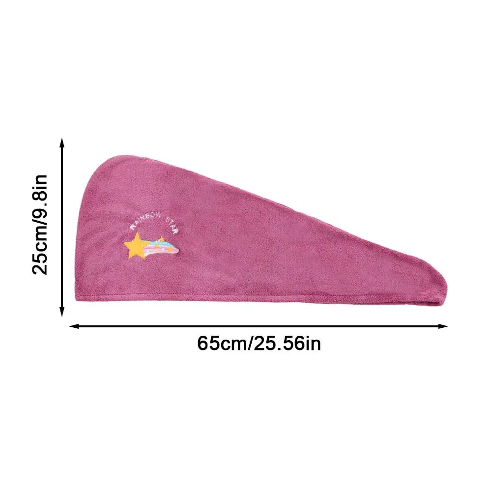 Toalla de pelo seco de terciopelo Coral para mujer, gorro de ducha engrosado absorbente, bordado de animales lindos, Toalla de baño de secado rápido