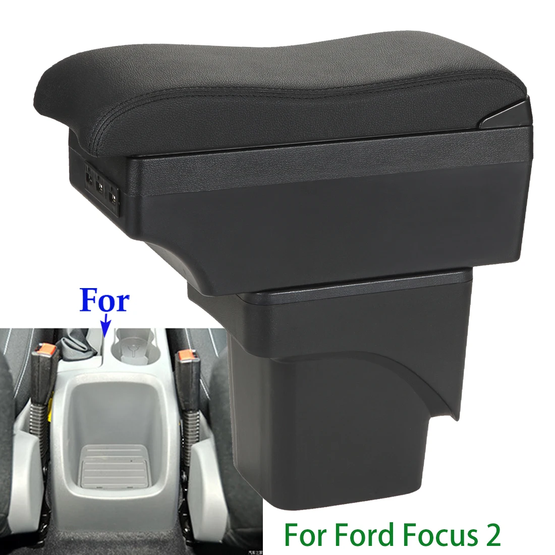 Podłokietnik Ford Focus 2 Do Ford Focus 2 Mk2 Podłokietnik samochodowy 2005-2011 Schowek Dedykowane szczegóły wnętrza Akcesoria samochodowe