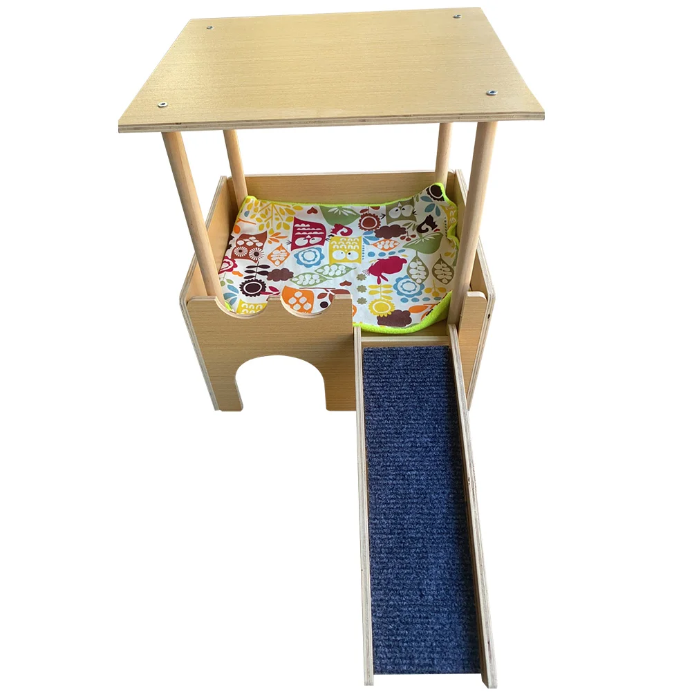 

2-Tier Guinea Pig Castle with Stairs Small Animal House Habitat Hut for Hamsters Bunny Chinchillas Playing Hiding