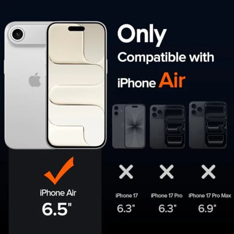 حافظة مغناطيسية لهاتف iPhone Air 6.5 بوصة مع حماية من الدرجة العسكرية وتوافق Magsafe بطول 15 قدم وشفافة بلوري #2