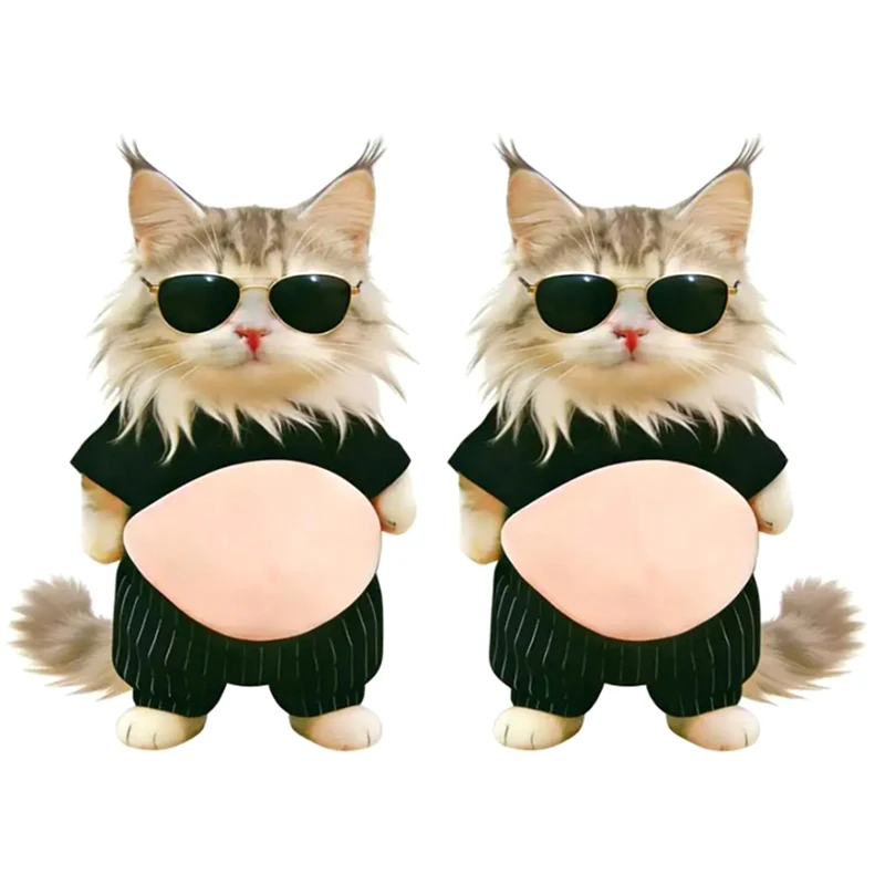 Cat 3D Belly Stickers Soft Silicone For Phone Case Car Decoration Children's Birthday Party Favor Festival Supplies Accessories